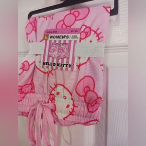 Hello Kitty Sanrio knit Pajama Sleep Track Short Loungewear Sleepwear Y2K pajama